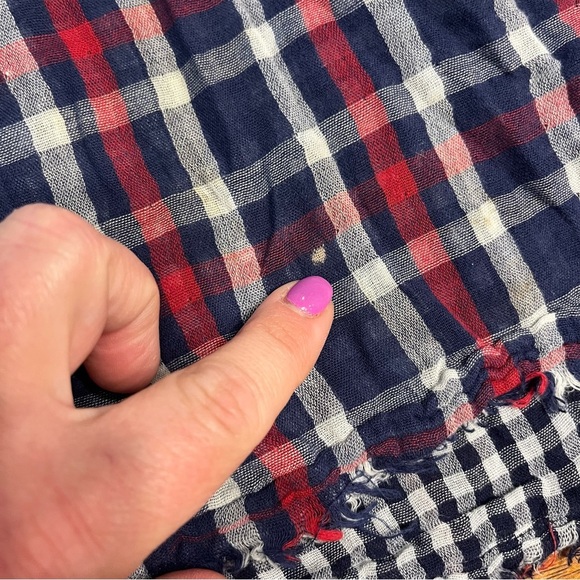 Umgee Red and Blue Plaid Casual Shirt - Picture 5 of 6